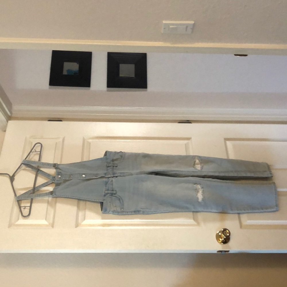 Really cute big girls distressed overalls